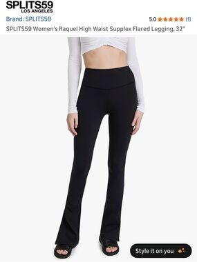 Splits59 Black Raquel High Waist Supplex Flared Legging